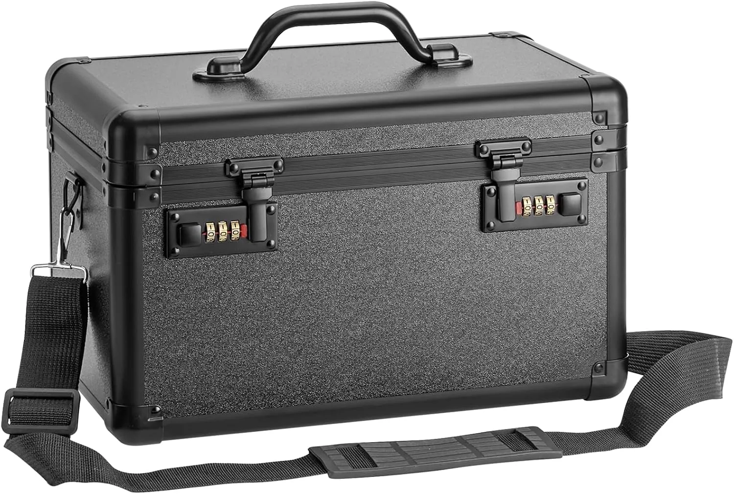 Combination Lock Box - 15.1x8.7x9.4 Inch - Security Lock Boxes for Medicine, Locking Storage Box for Personal Items Passports and Documents, Lockable Lockbox for Office Business, Black
