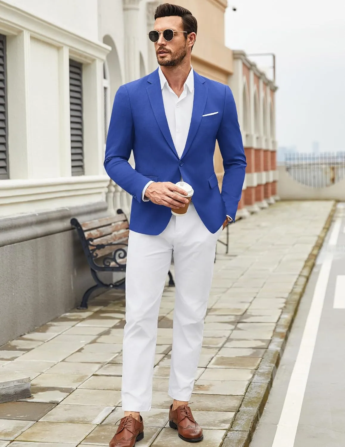 COOFANDY Mens Casual Blazer Suit Jackets One Button Sport Coats Lightweight Business Sports Jackets