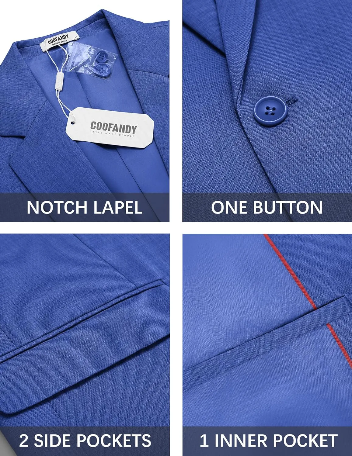 COOFANDY Mens Casual Blazer Suit Jackets One Button Sport Coats Lightweight Business Sports Jackets