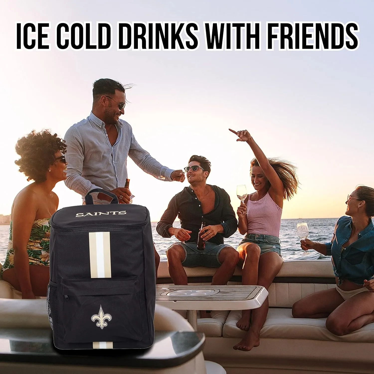 Cooler Backpack – Portable Soft Sided Ice Chest – Insulated Bag Holds 36 Cans - Football Gear – Show Your Team Spirit with Officially Licensed Fan Gear
