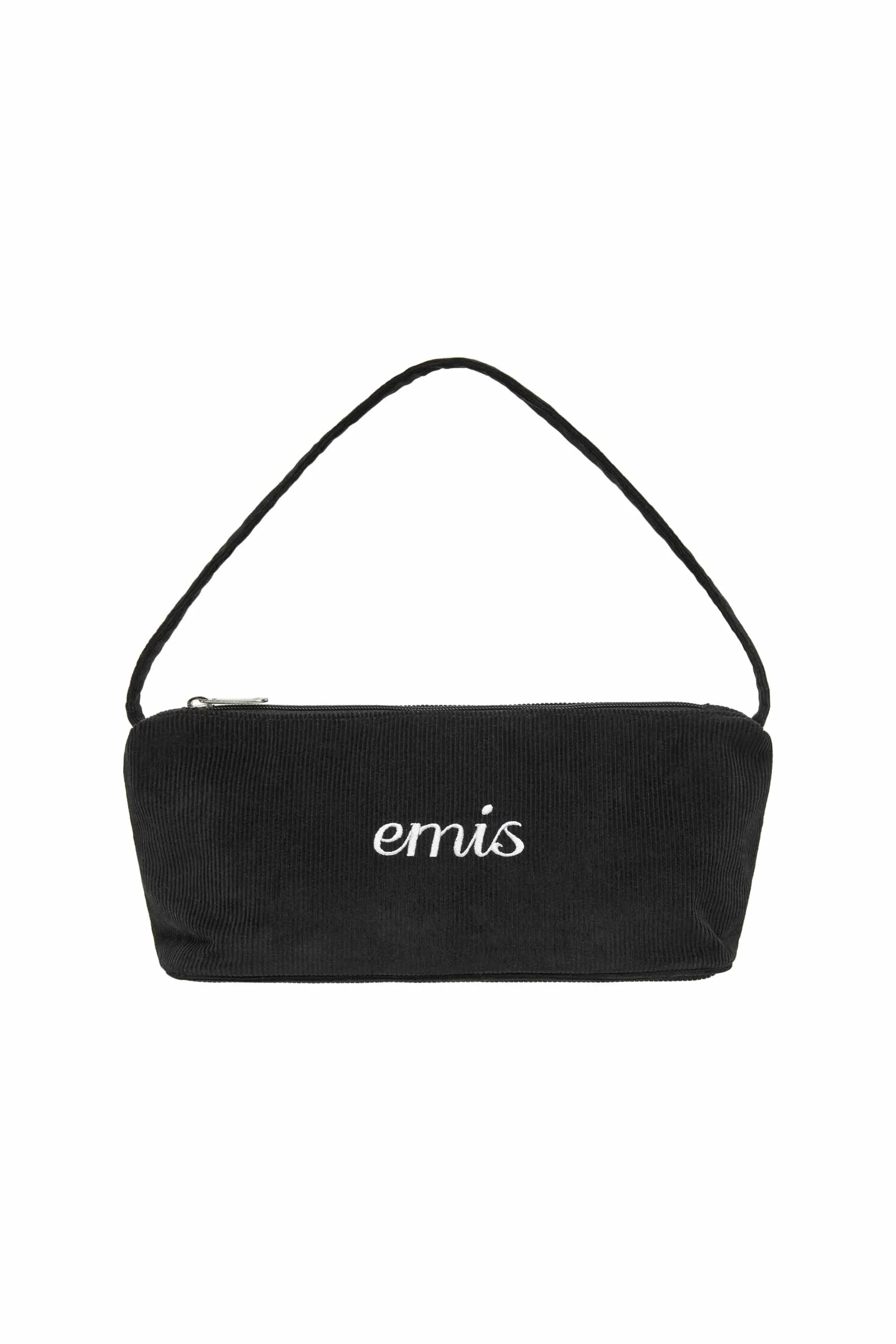 CORDUROY DAILY LONG HOBO BAG-BLACK
