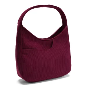 Corduroy Hobo Bag - Marron