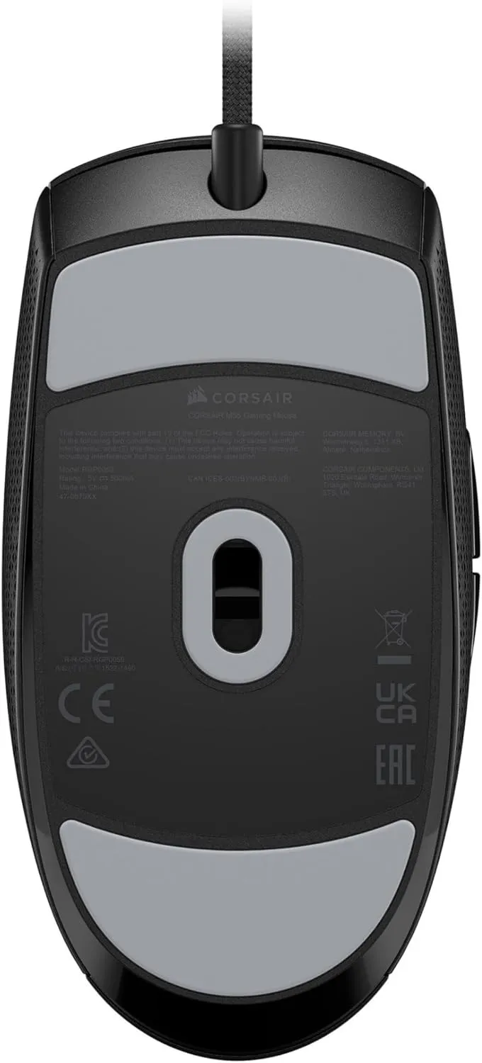 Corsair M55 Wired Lightweight FPS Gaming Mouse – 16,000 DPI – Six Programmable Buttons – Textured Side Grips – Black