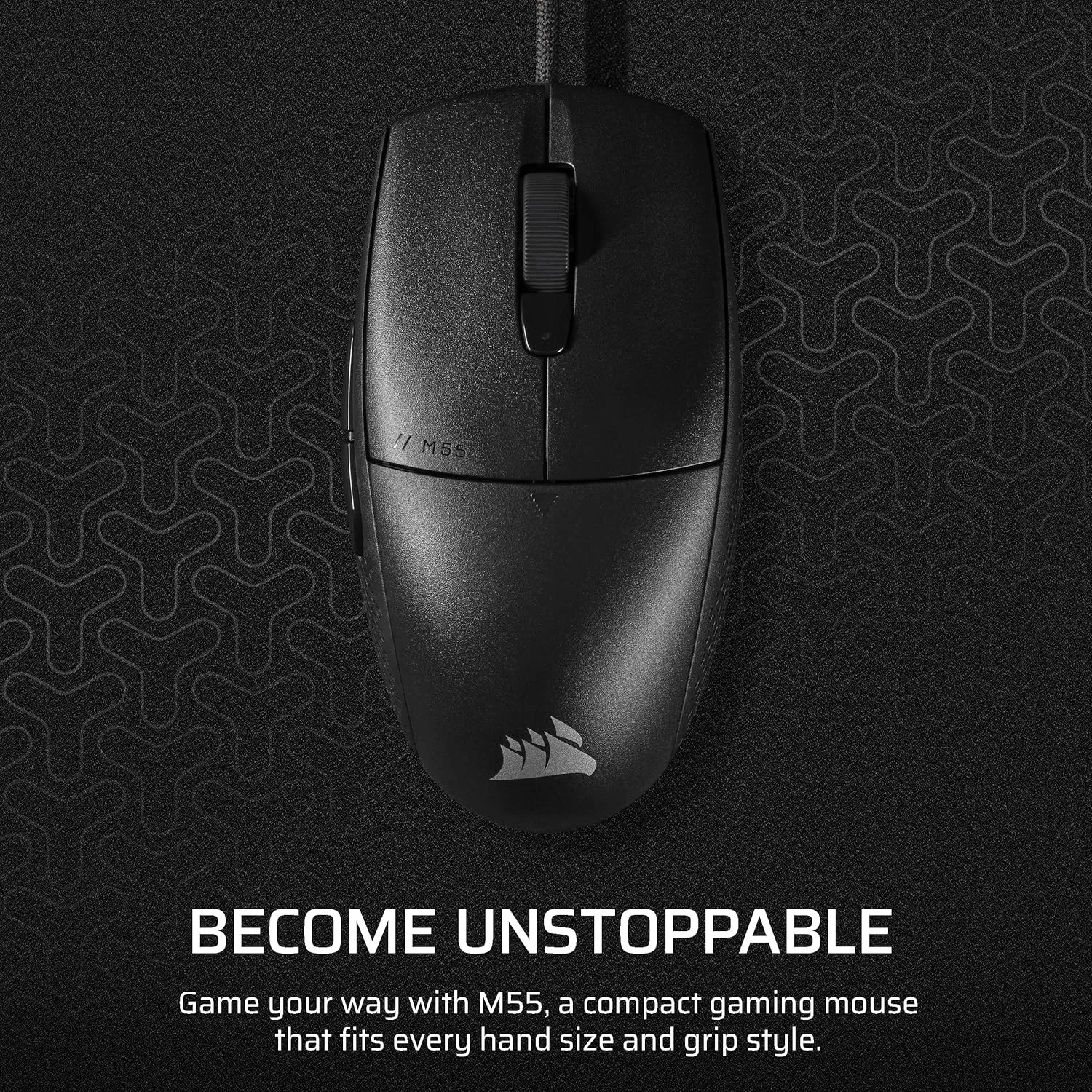 Corsair M55 Wired Lightweight FPS Gaming Mouse – 16,000 DPI – Six Programmable Buttons – Textured Side Grips – Black