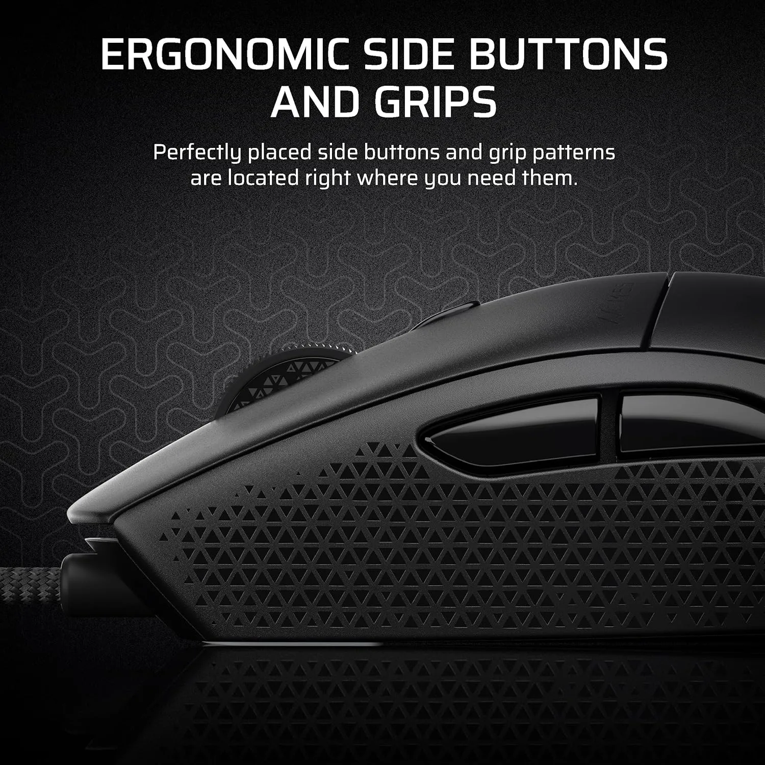 Corsair M55 Wired Lightweight FPS Gaming Mouse – 16,000 DPI – Six Programmable Buttons – Textured Side Grips – Black