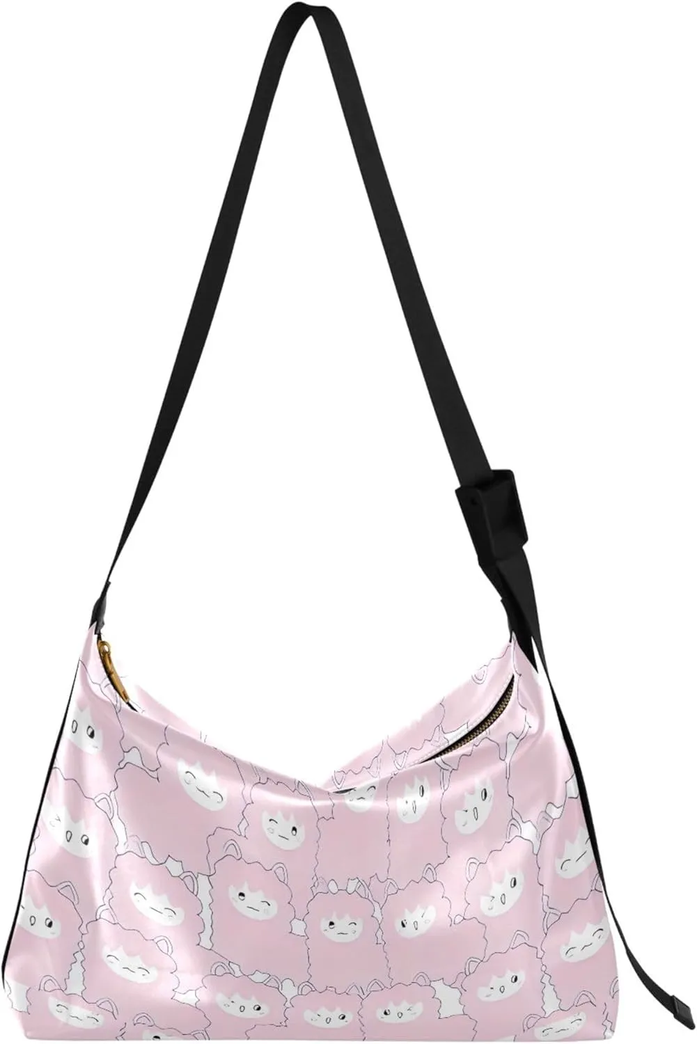 Couple Dachshunds Dog Beige Hobo Women Handbag Leather Large Purse Crossbody Aesthetic Animal Print Shoulder Handbag