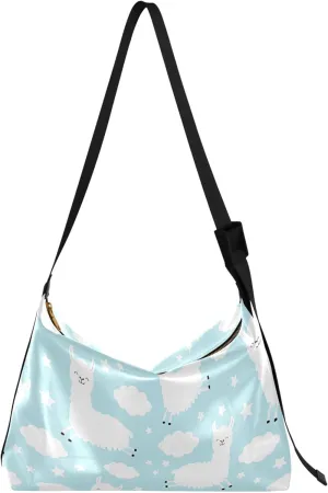 Couple Dachshunds Dog Beige Hobo Women Handbag Leather Large Purse Crossbody Aesthetic Animal Print Shoulder Handbag