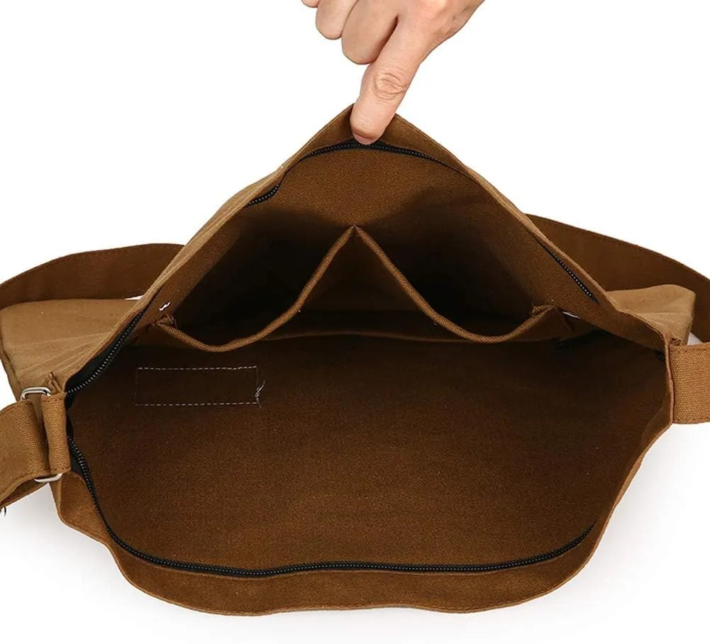 Covelin Women's Retro Large Size Canvas Shoulder Bag Hobo Crossbody Handbag Casual Tote