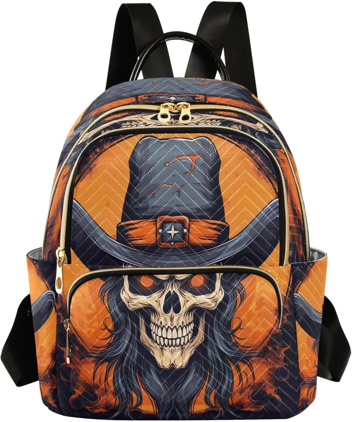 Cowboy Skull Backpack Purse for Women Fashion Small Mini Daypack Purse for Lady Anti-theft Shoulder Bag Sports Hiking Ladies Daypack