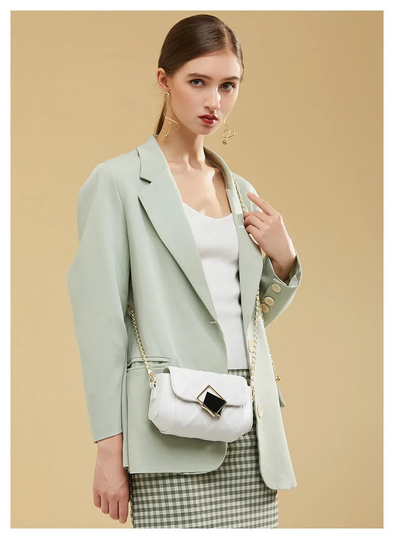 Cowhide Handbags Shoulder Messenger Small Golden Ball Bag