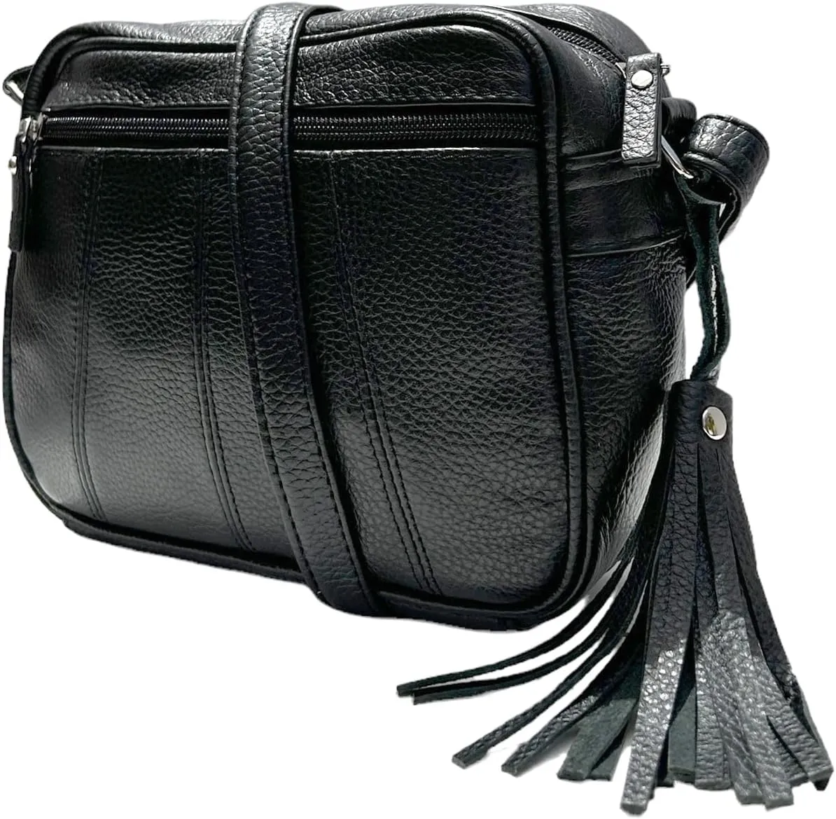 Cowhide Leather Women's Shoulder Purse Small Cross Body Organizer Bag with Many Pockets