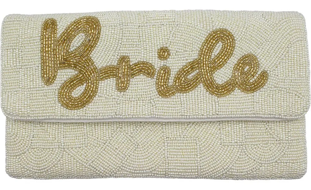 Cream Color Bride Beaded Bag LAC-SS-897