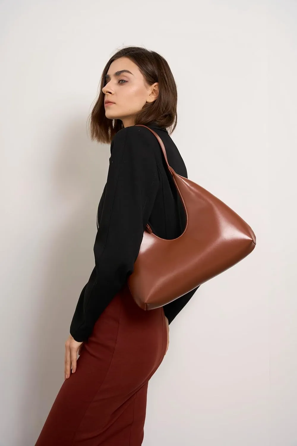 Crescent Shoulder Bag Trendy Purses for Women Small Hobo Bag Y2K Purse Moon Bag