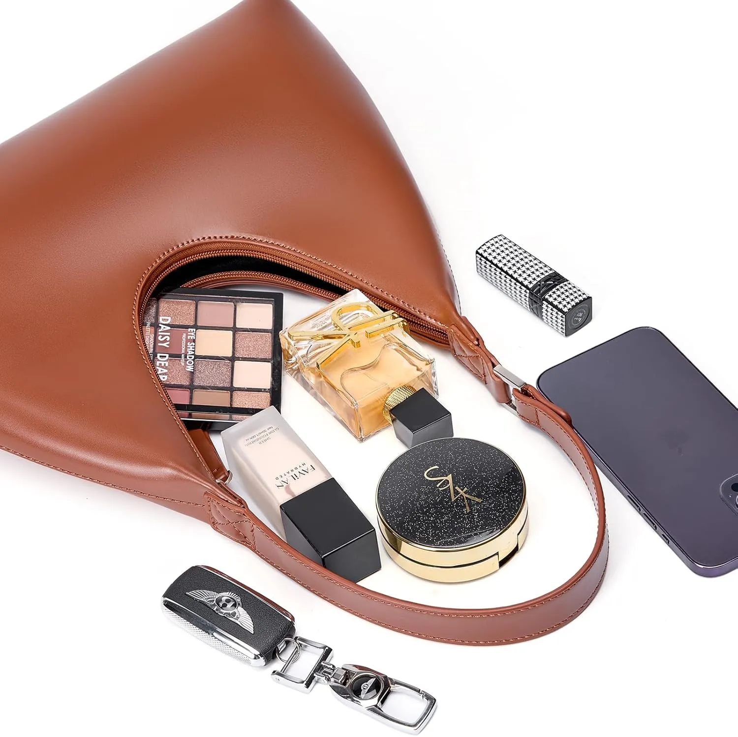 Crescent Shoulder Bag Trendy Purses for Women Small Hobo Bag Y2K Purse Moon Bag