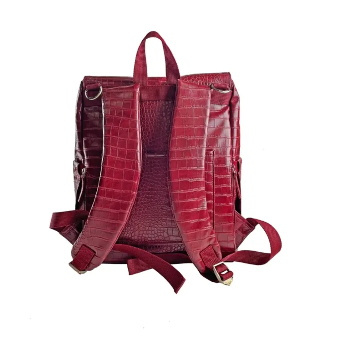 Croc Backpack Diaper Bag with Adjustable Straps - Maroon