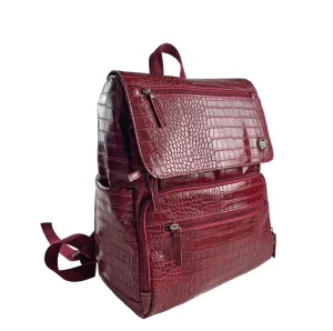 Croc Backpack Diaper Bag with Adjustable Straps - Maroon
