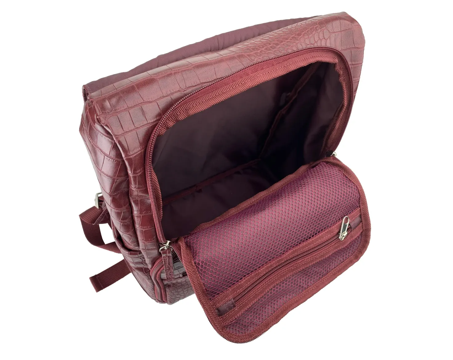 Croc Backpack Diaper Bag with Adjustable Straps - Maroon