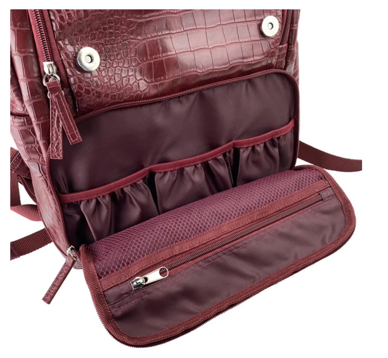Croc Backpack Diaper Bag with Adjustable Straps - Maroon