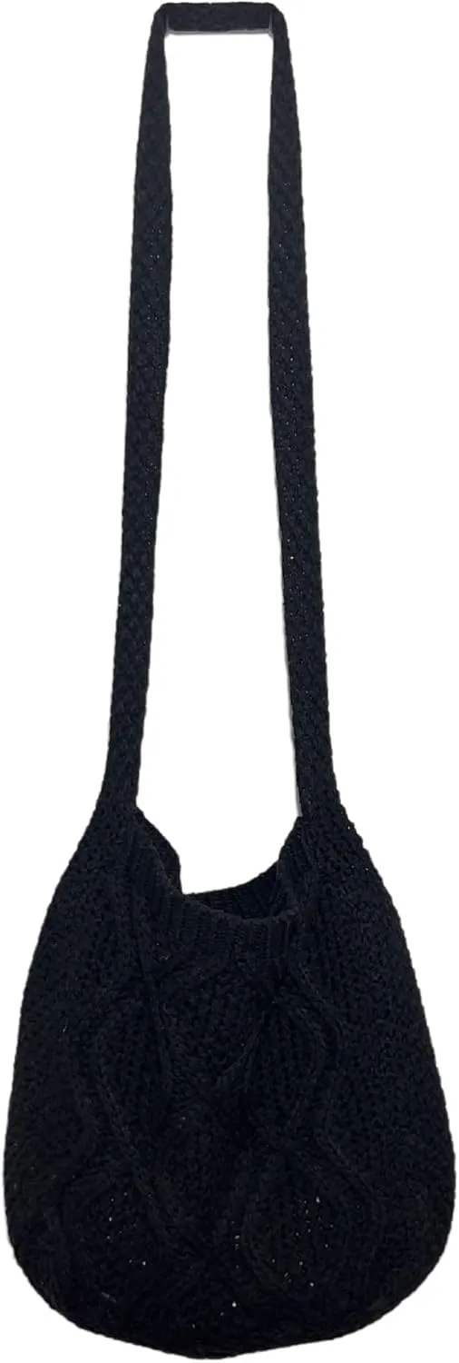 Crochet Shoulder Bag for Women,Knitted Teto bag Crossbody Handbags Aesthetic Shopping Bag Cute Purses Crocheted Hobo Bag