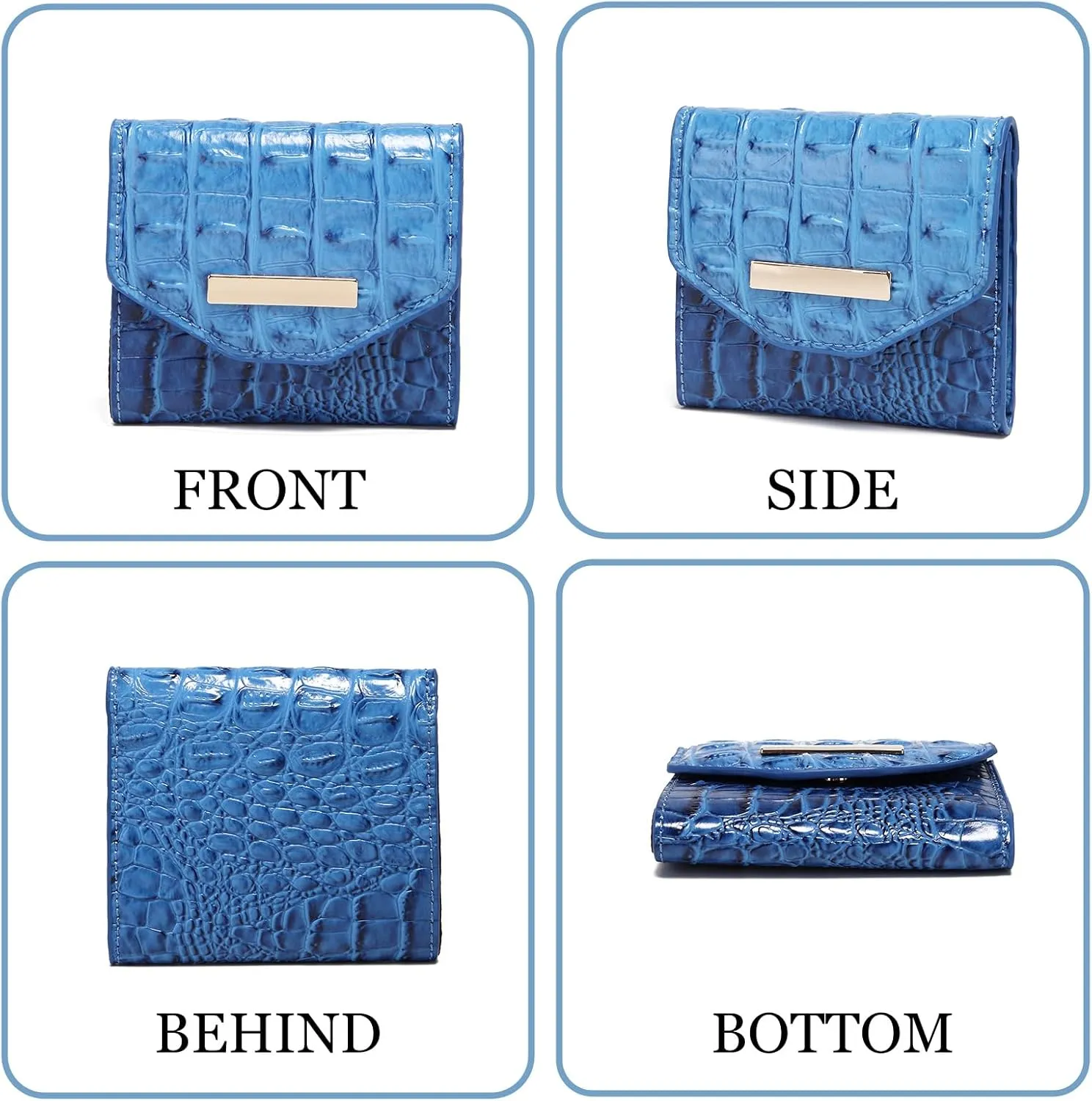 Crocodile Small Wallets Short Vintage Leather Credit Card Holder Luxury Clutch Mini Coin Purse for Women