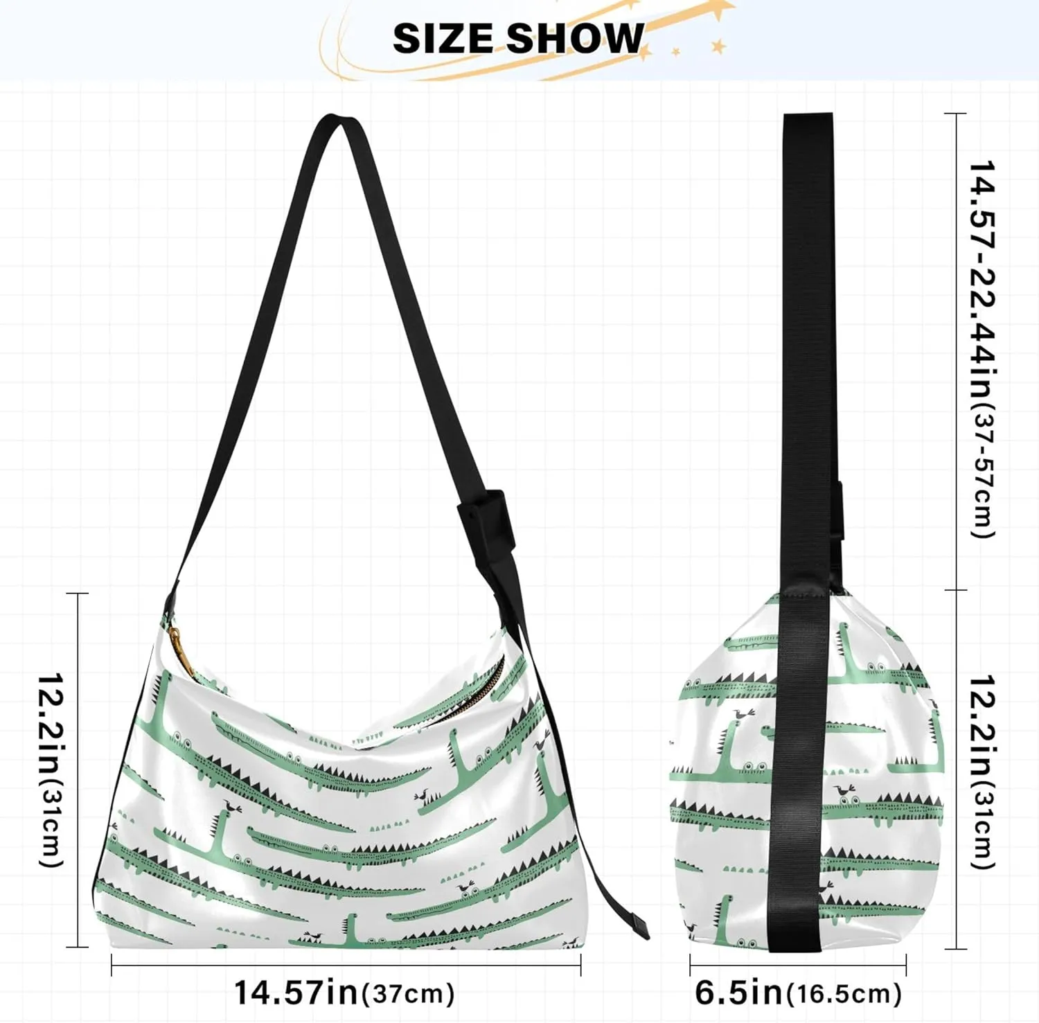 Crocodile Wild Animal Design Soft PU Leather Hobo Bags Leather Purse Men Art Animal Print Women Shoulder Handbags