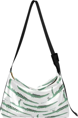 Crocodile Wild Animal Design Soft PU Leather Hobo Bags Leather Purse Men Art Animal Print Women Shoulder Handbags