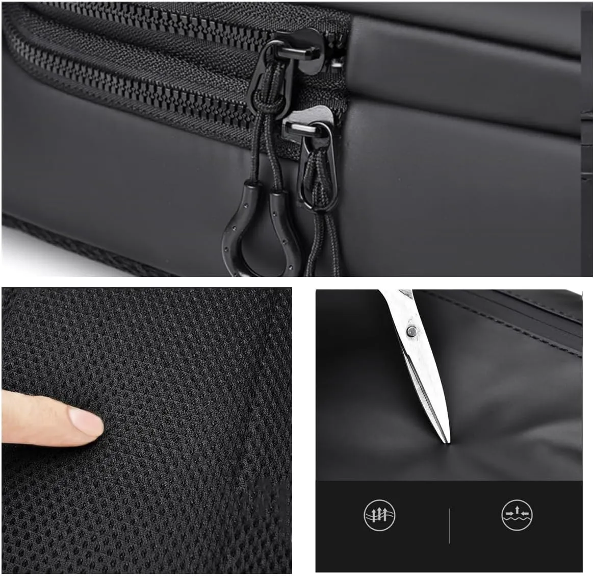 Crossbody Anti-Theft Sling Bag for Men Women,Casual Shoulder Backpack Waterproof Chest Daypack with USB Charging Hole (Black2)