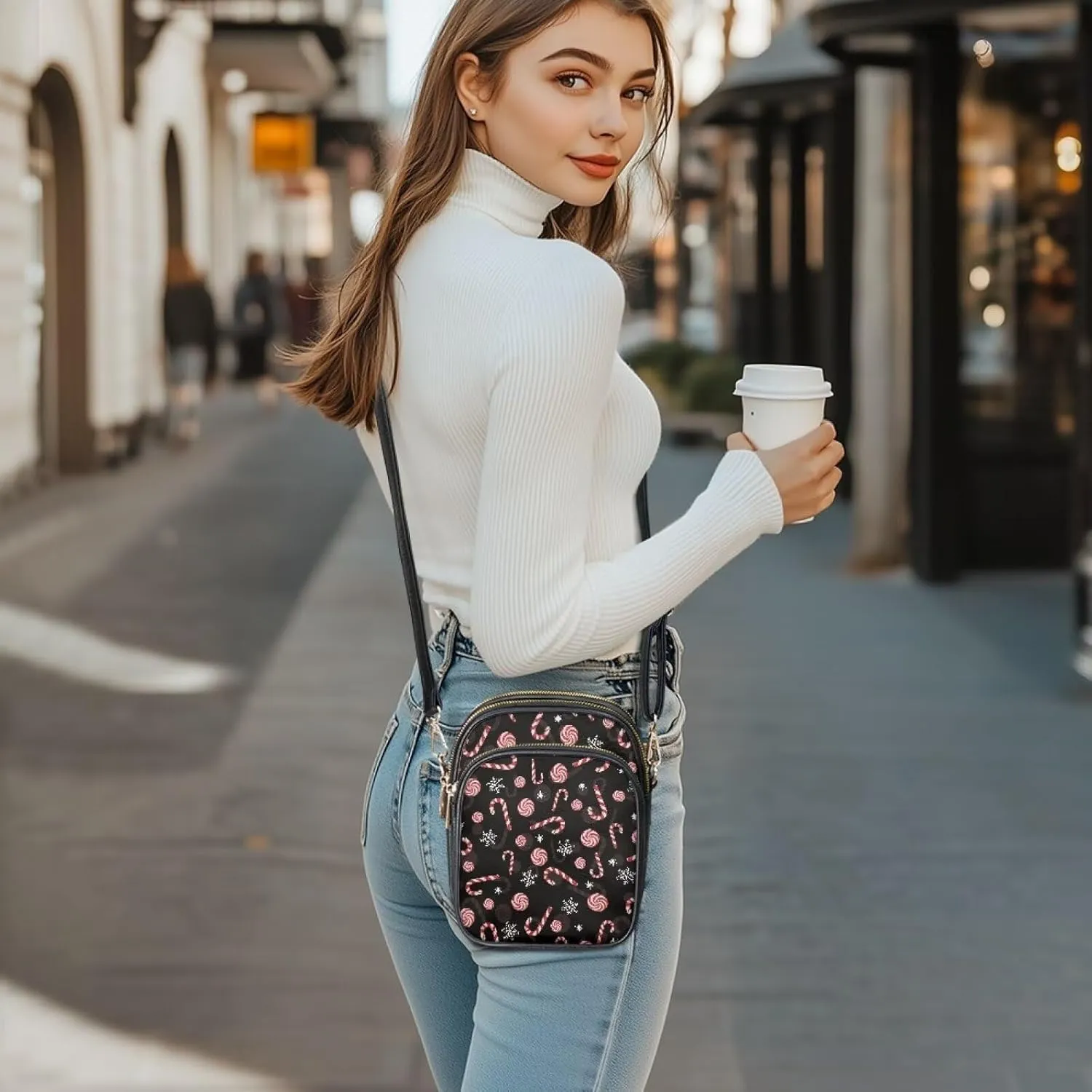 Crossbody Bag for Womens PU Leather Shoulder Purses Travel Purse Pocketbooks Multi Pocket Over the Shoulder Purses