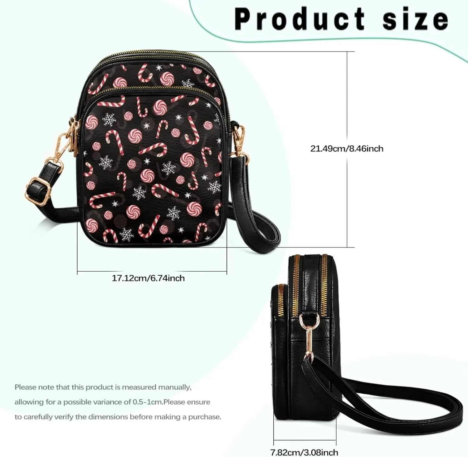 Crossbody Bag for Womens PU Leather Shoulder Purses Travel Purse Pocketbooks Multi Pocket Over the Shoulder Purses