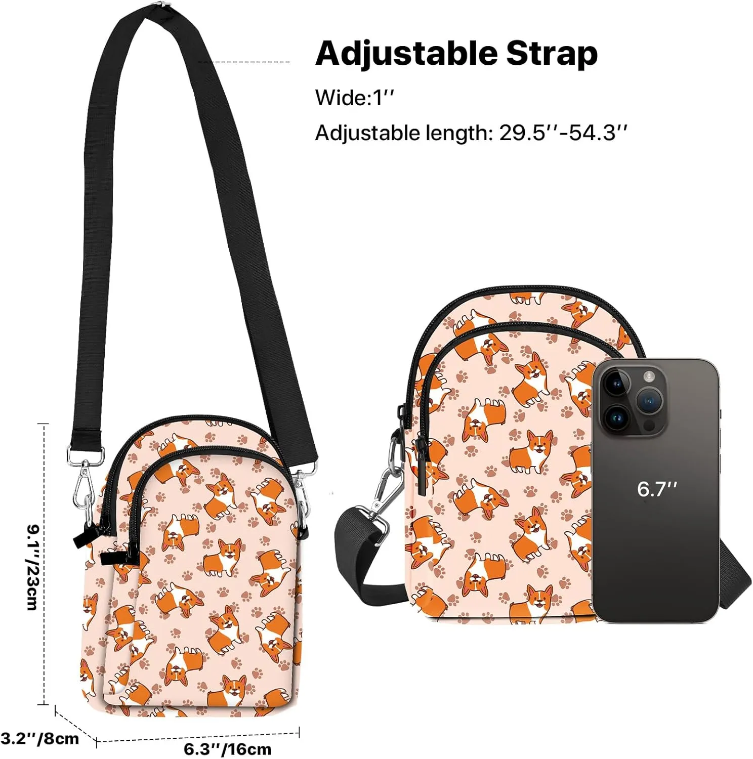 Crossbody Bags for Women Cell Phone Crossbody Bag Lightweight Over Shoulder Handbag Purse with Adjustable Strap