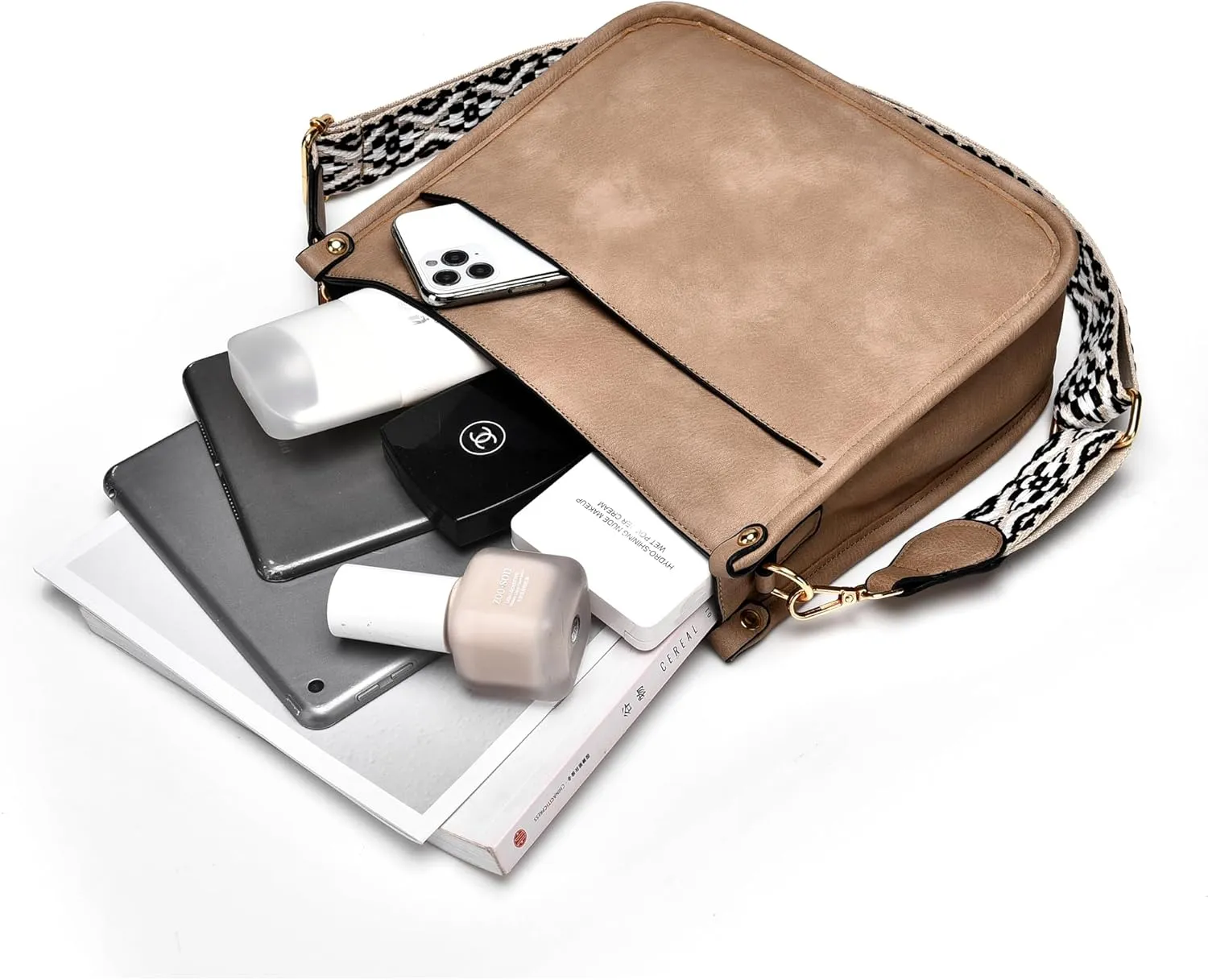 Crossbody Bags for Women Fashion Vegan Leather Hobo Purses Shoulder Handbags 2pcs Wallet Set with Guitar Strap