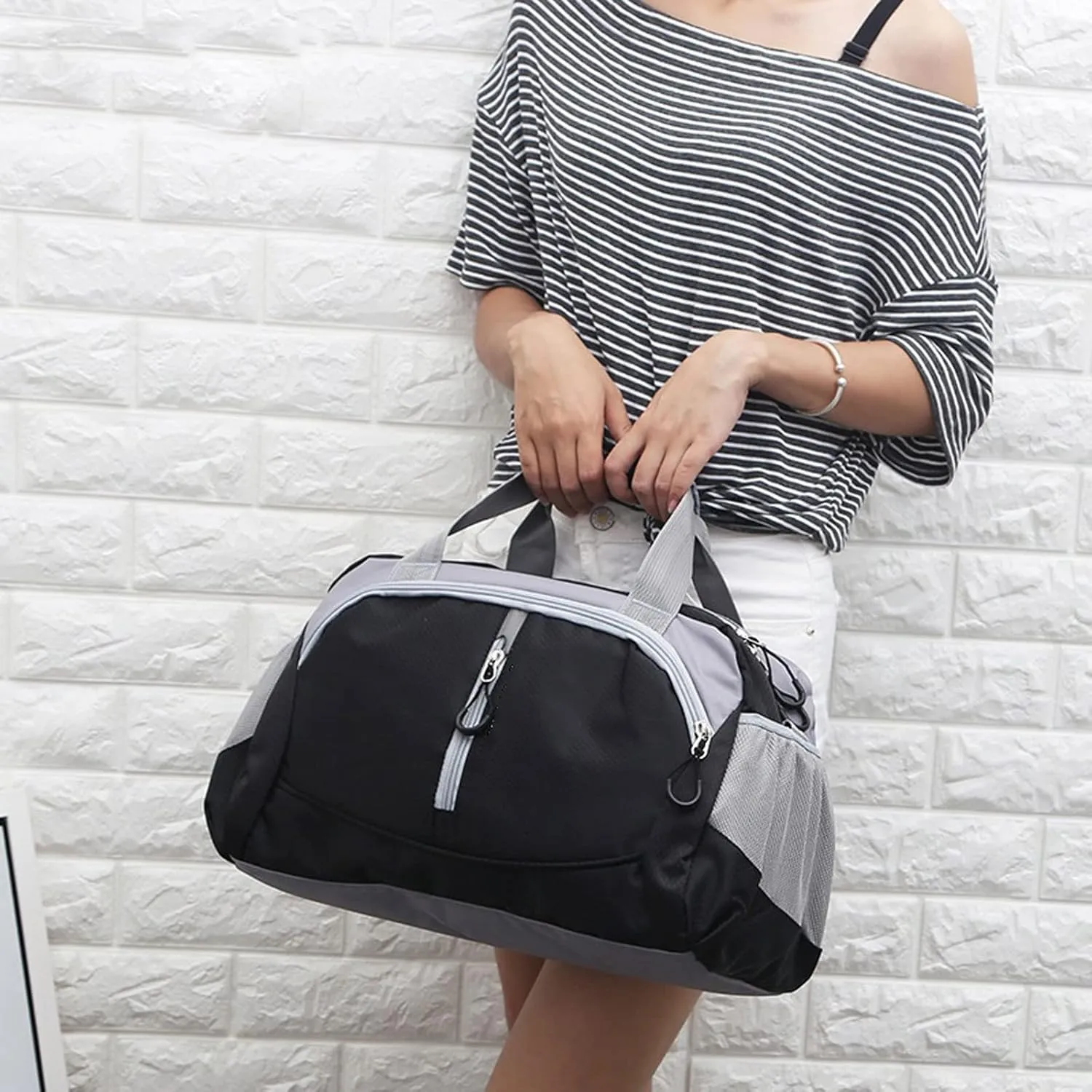 Crossbody Men Woman Sports Fitness Yoga Gym Weekend Bag Travel Female Duffle Handbags for Women Waterproof (Red)