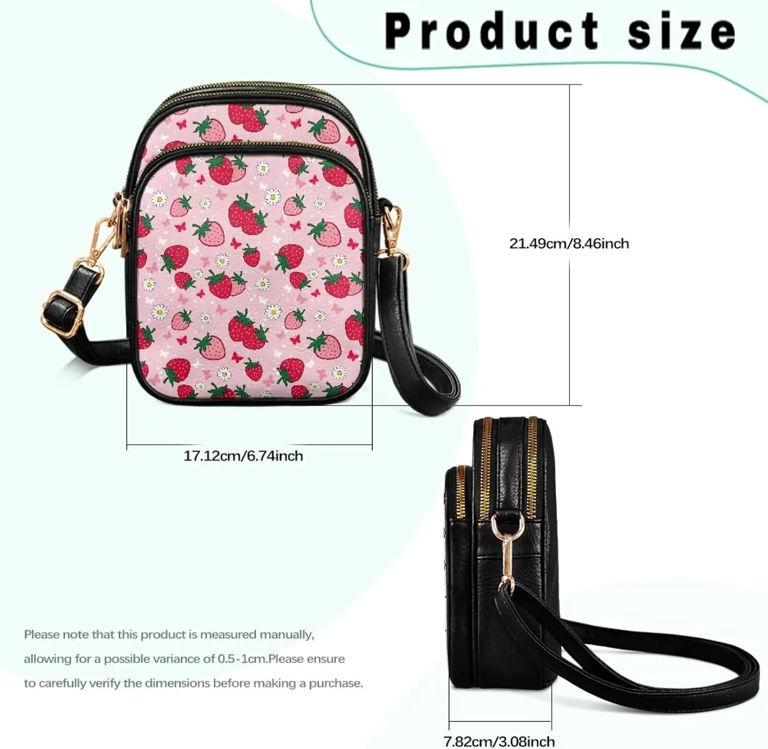 Crossbody Purses for Womens Multi Pocket Shoulder Purses Waterproof Crossbody Bag PU Leather Shoulder Satchel Bag