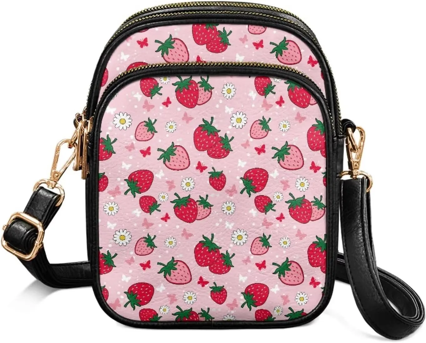 Crossbody Purses for Womens Multi Pocket Shoulder Purses Waterproof Crossbody Bag PU Leather Shoulder Satchel Bag