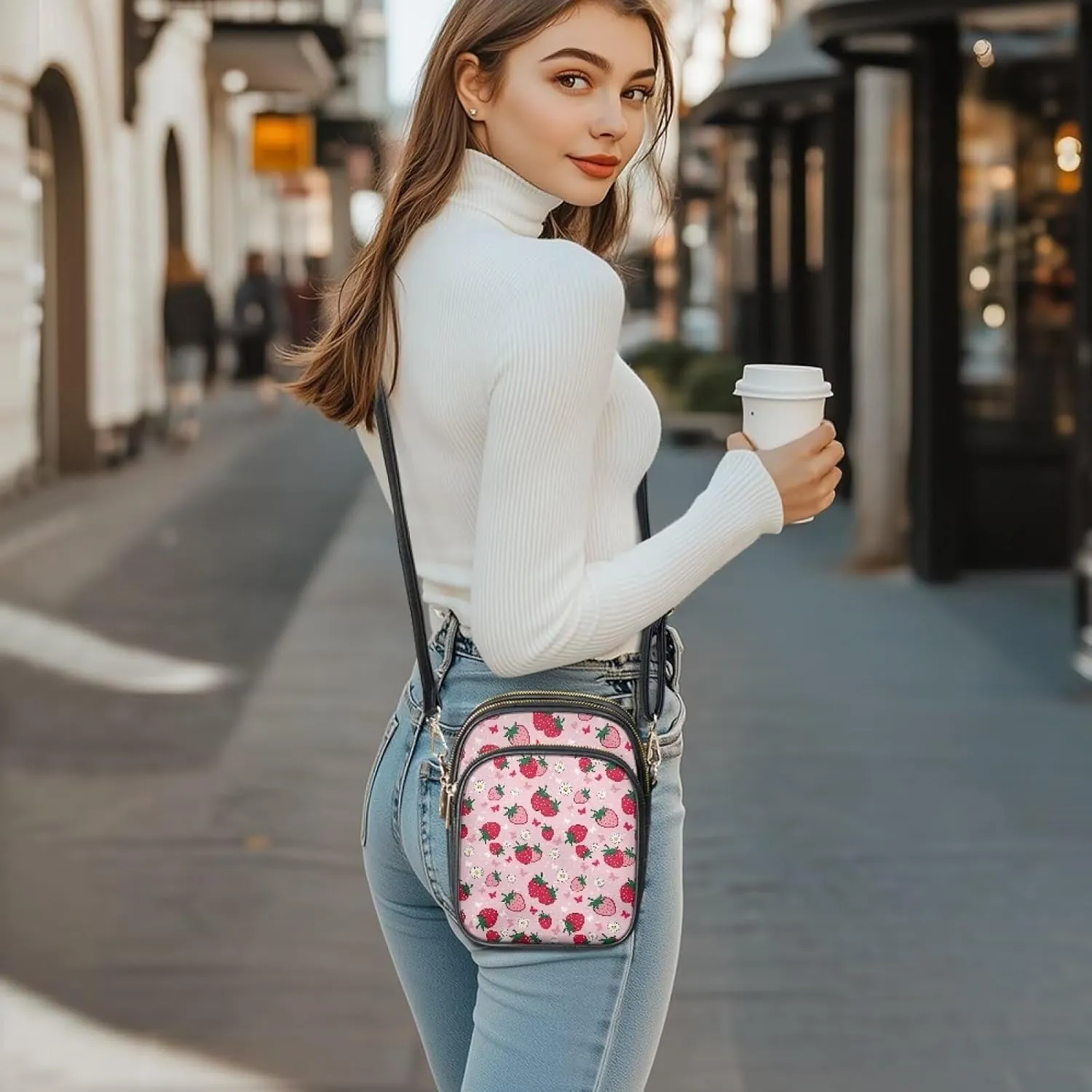 Crossbody Purses for Womens Multi Pocket Shoulder Purses Waterproof Crossbody Bag PU Leather Shoulder Satchel Bag