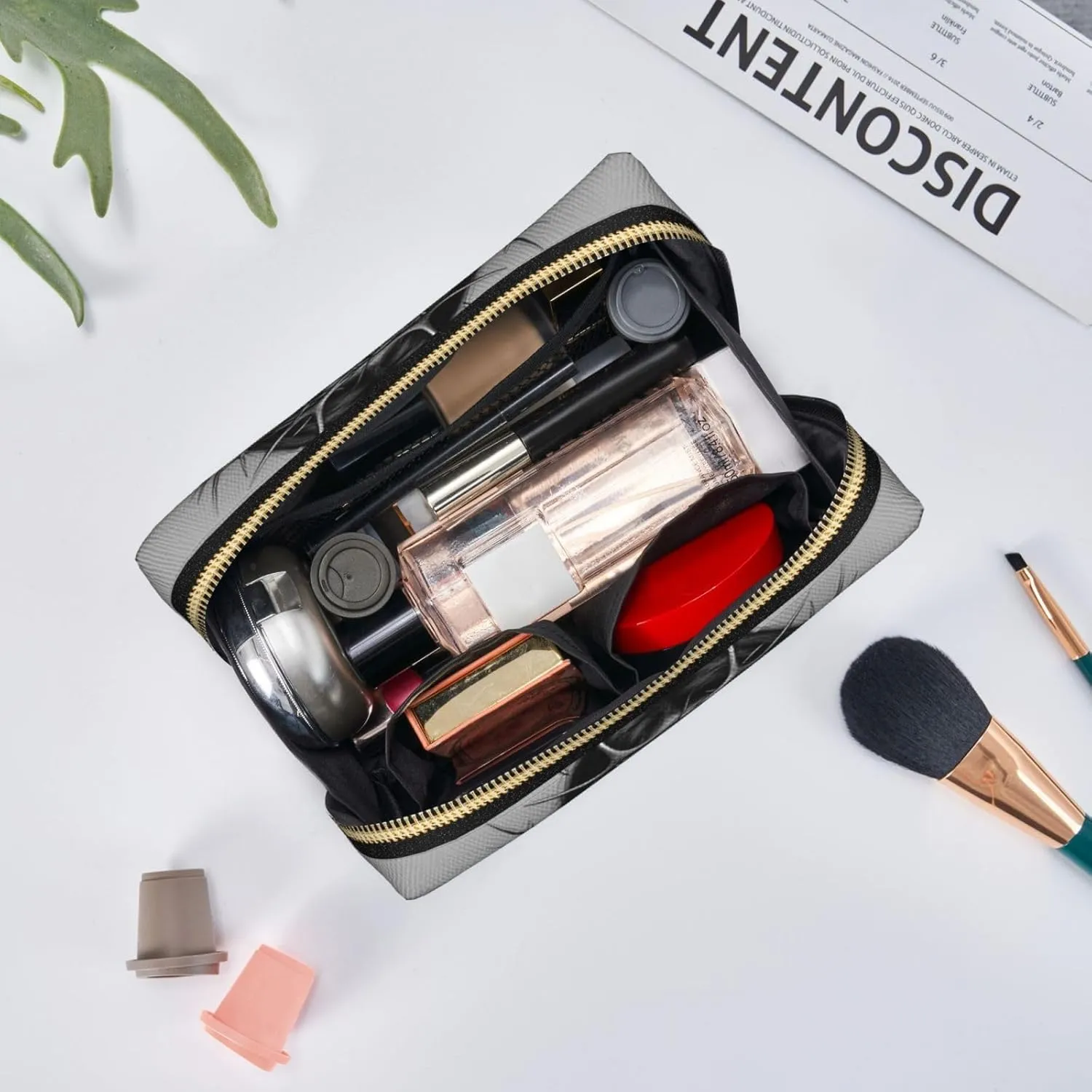 Crown of thorns Printed Small Makeup Bag,Travel Cosmetic Bag Purse with Zipper,Water-resistant Makeup Organizer Bag for Women