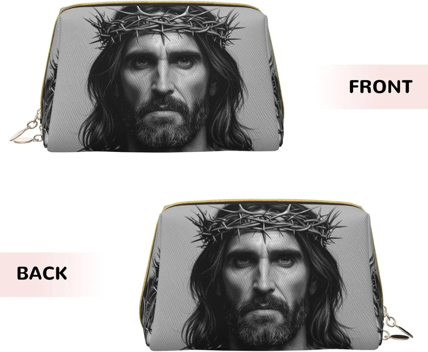 Crown of thorns Printed Small Makeup Bag,Travel Cosmetic Bag Purse with Zipper,Water-resistant Makeup Organizer Bag for Women