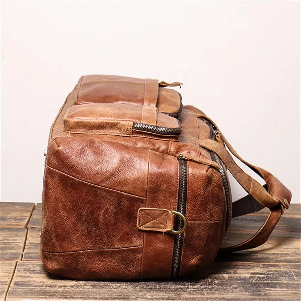 CSCDD Men's Portable Travel Bag Large Capacity Frosted Shoulder Messenger Bag Business Travel Luggage Bag