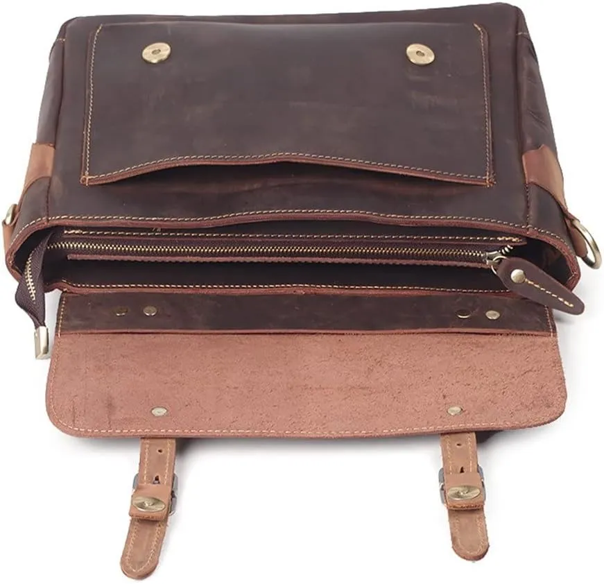 CSCDD Retro Men's Handbag Shoulder Messenger Bag Large Capacity Contrast Color Business Men's Bag