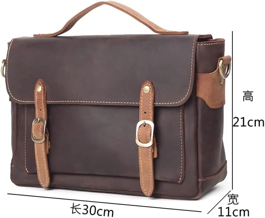 CSCDD Retro Men's Handbag Shoulder Messenger Bag Large Capacity Contrast Color Business Men's Bag