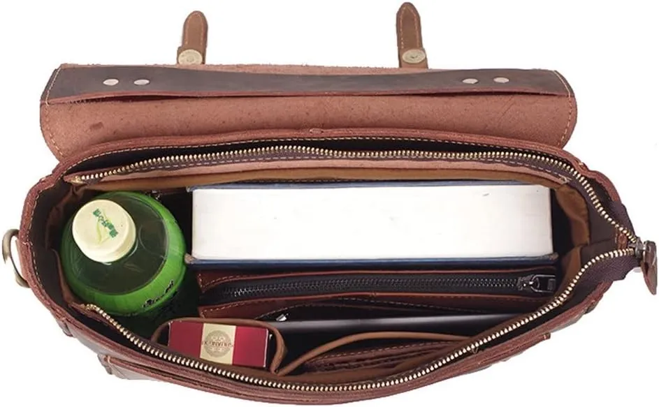 CSCDD Retro Men's Handbag Shoulder Messenger Bag Large Capacity Contrast Color Business Men's Bag