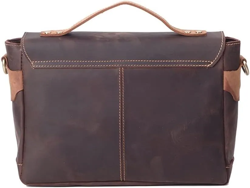 CSCDD Retro Men's Handbag Shoulder Messenger Bag Large Capacity Contrast Color Business Men's Bag