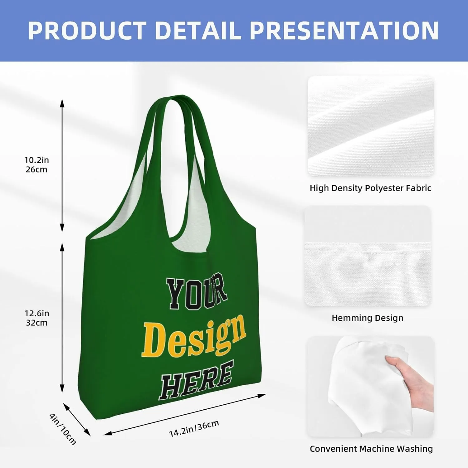 Custom Canvas Tote Bag Personalized Tote Bag For Women Men Custom Bags With Your Logo Image Text Name Customized Gifts