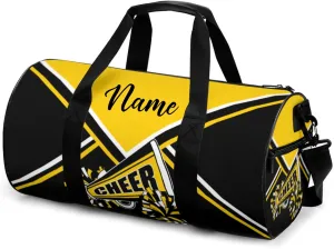 Custom Cheer Bags for Cheerleaders, Personalized Cheerleading Bag with Name Sports Duffle Bag Gym Travel Perform Training Bag (Gold)