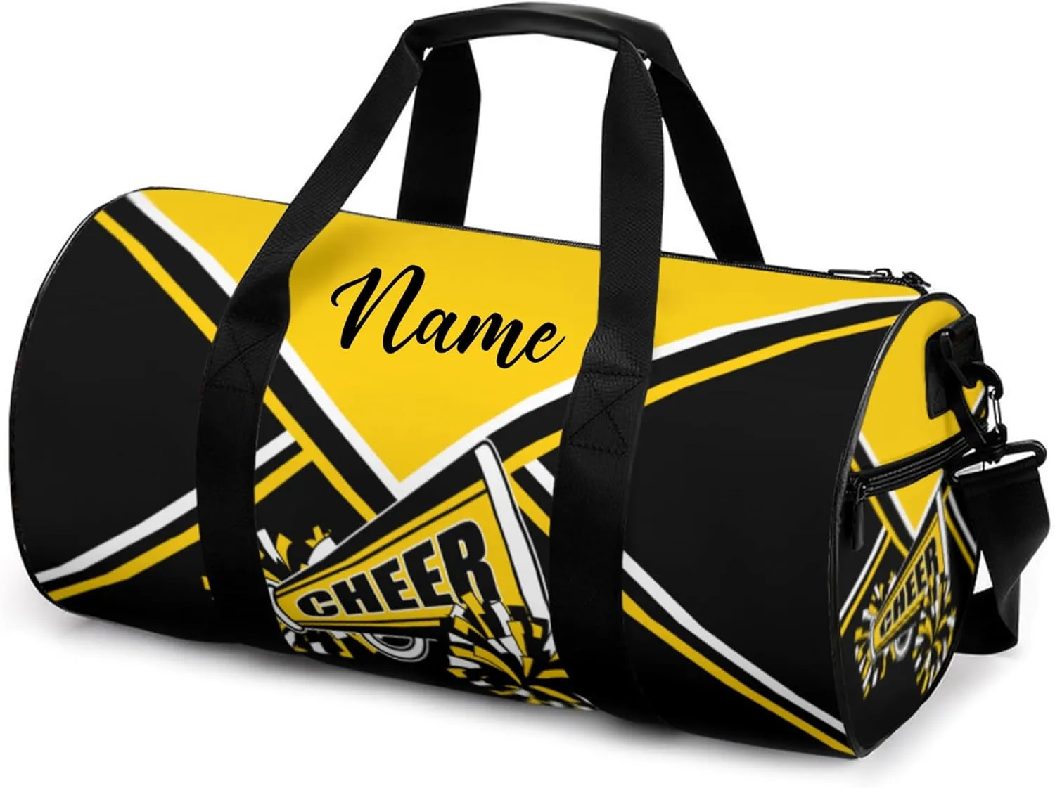 Custom Cheer Bags for Cheerleaders, Personalized Cheerleading Bag with Name Sports Duffle Bag Gym Travel Perform Training Bag (Gold)