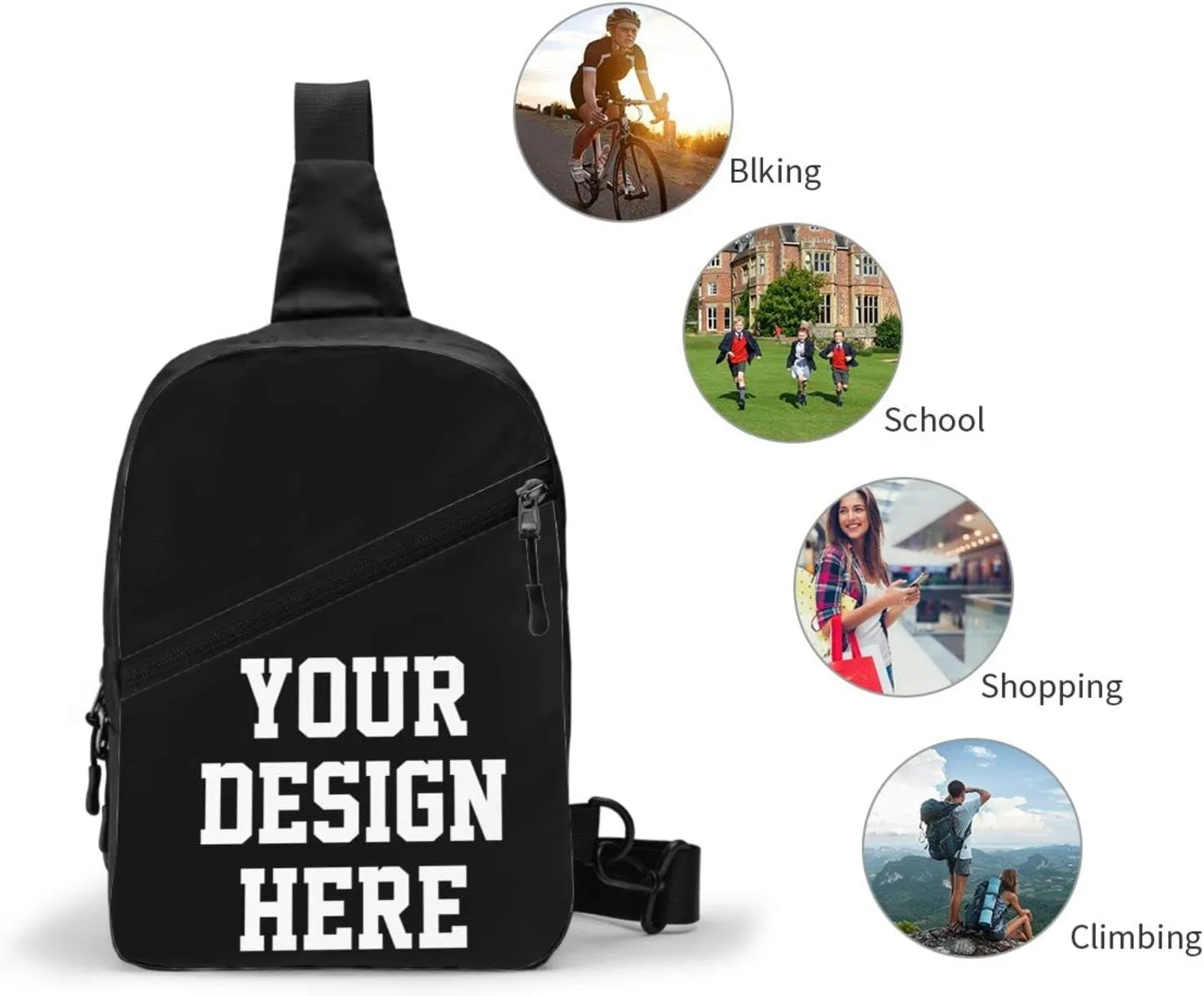 Custom Chest Bags Custom Sling Bags Custom Mens Shoulder Bag Personalized Chest Bags