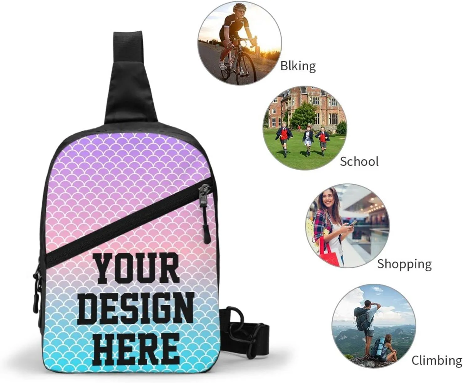 Custom Chest Bags Custom Sling Bags Custom Mens Shoulder Bag Personalized Chest Bags