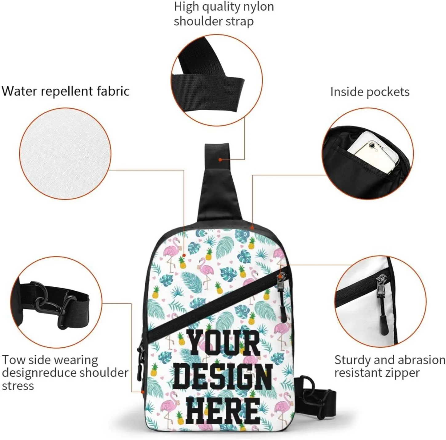 Custom Chest Bags Custom Sling Bags Custom Mens Shoulder Bag Personalized Chest Bags