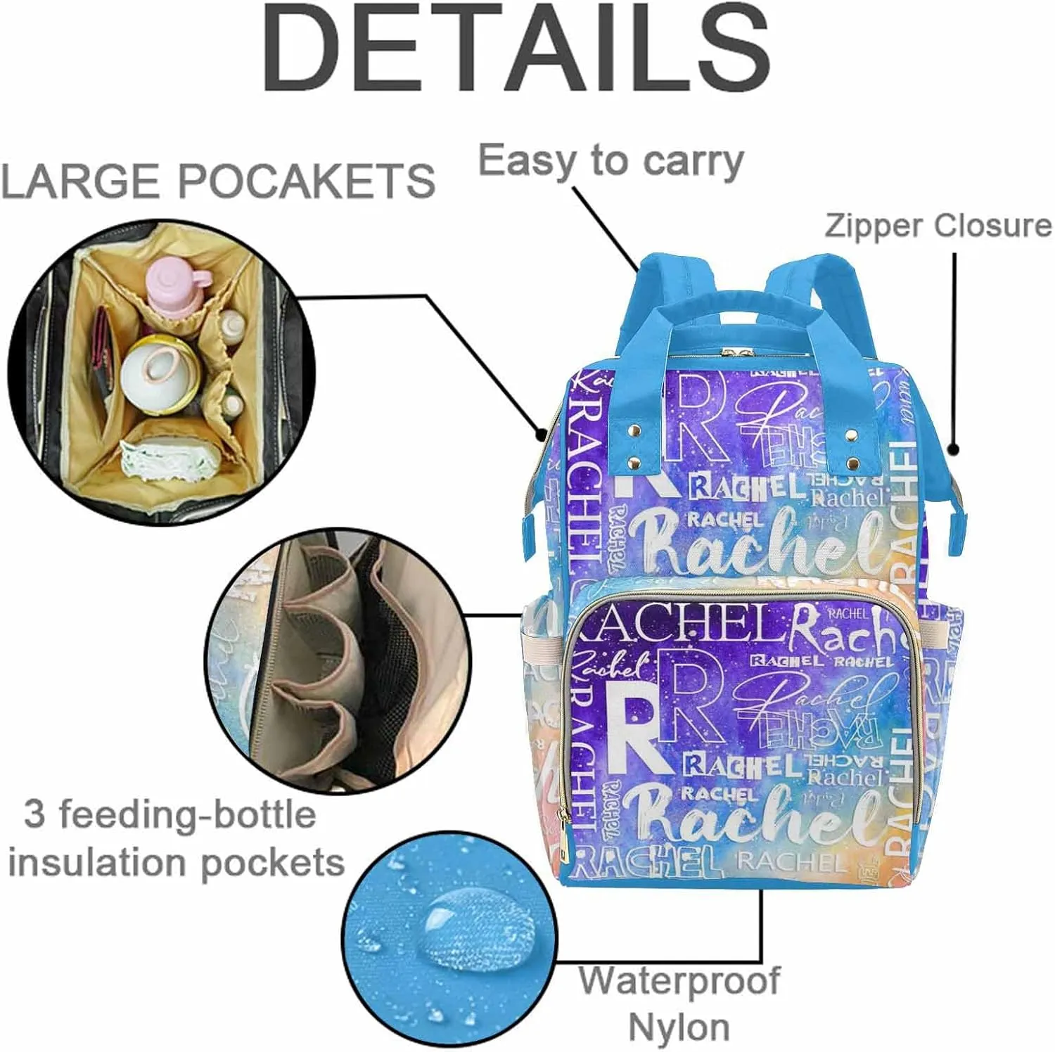 Custom Diaper Backpack Customize Backpack Mommy Bag Tote Bag Daycare Bag