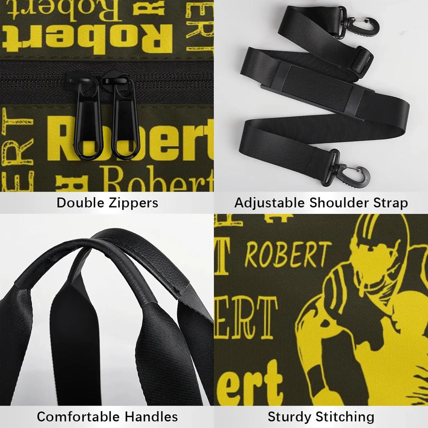 Custom Football Sport Bags Personalized Sports Gym Bag with Name Overnight Weekender Duffel Bag Customized Rugby Gifts for Women Men, Gold
